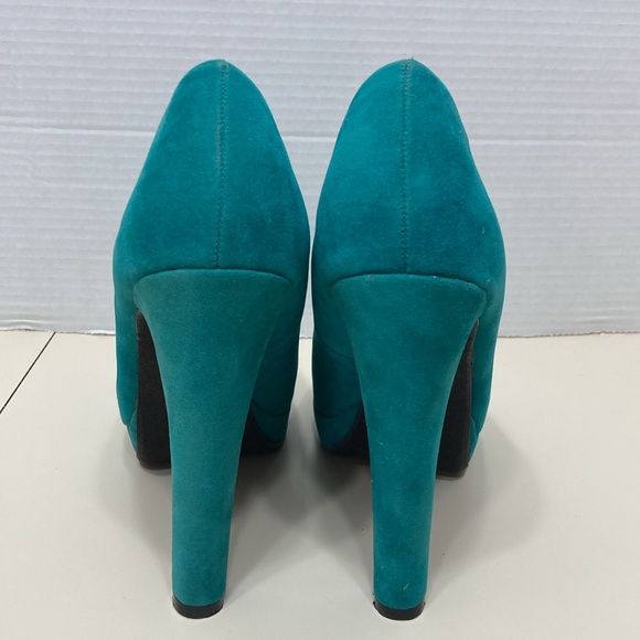 JustFab Women’s Size 10 “Ada” Platform Faux Suede Heels Pumps Peep Toe Preppy - Picture 2 of 16